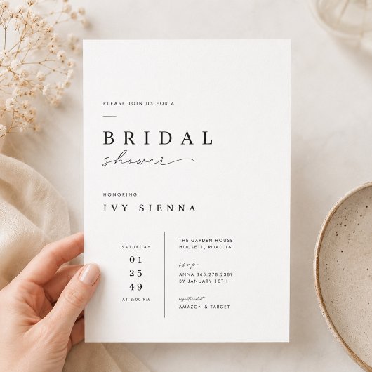 Moderne invitation de mariage minimaliste.