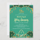 Moderne invitation de Ramadan Iftar vert menthe et (Devant)