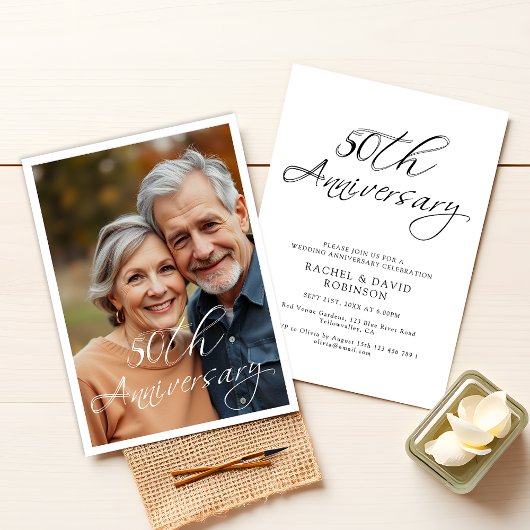 Moderne invitation pour le 50e anniversaire de mar