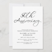 Moderne invitation pour le 50e anniversaire de mar (Devant)
