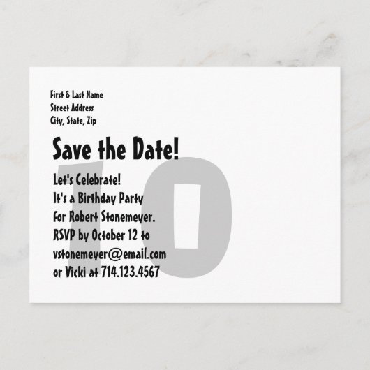 Moderne invitation "Save the Date" pour 10 ans Rou (Dos)