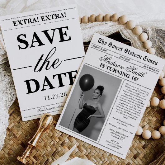 Moderne Invitation Unique de Photo de Journal pour