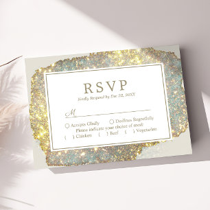 Moderne Iridescent Holographic Glitter Wedding RSV RSVP Kaartje
