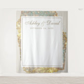 Moderne Iridescent Holographic Glitter Wedding Wandkleed (Voorkant)
