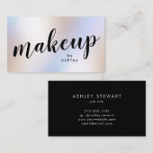 Moderne Iridescent Holographic Shimmer make-up Visitekaartje (Voorkant / Achterkant)