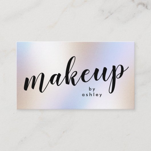 Moderne Iridescent Holographic Shimmer make-up Visitekaartje (Voorkant)