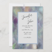 Moderne Iridescente Glas Uiterlijk Trouw Uitnodigi Kaart (Voorkant)