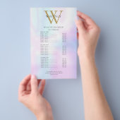 Moderne Iridiserende Monogram Salon Service Menu (Hand)