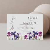 Moderne iris bruiloft elegante bloem bruiloft kaart
