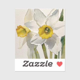 Moderne Iris Watercolor Bloemen Sticker