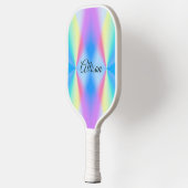 Moderne iriserende pastel regenboogkleur pickleball paddle (Links)