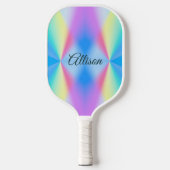Moderne iriserende pastel regenboogkleur pickleball paddle (Voorkant)