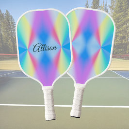 Moderne iriserende pastel regenboogkleur pickleball paddle
