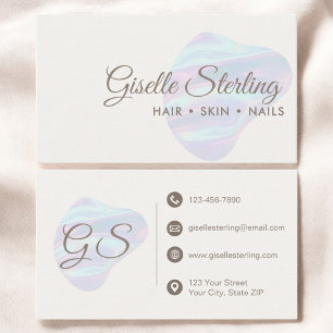 Moderne iriserende Pearl Blob Hair Skin Nails Visitekaartje