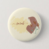 Moderne Islamitische Abstracte Minimale Monogramna Ronde Button 5,7 Cm (Voorkant)