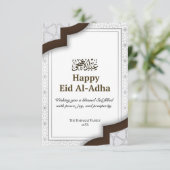 Moderne islamitische Eid Mubarak Note Kaart (Staand voorkant)