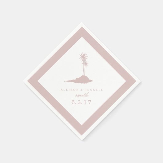 Moderne Island Beach bruiloft servetten - Blush (Hoek)