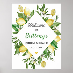 Moderne Italiaanse bruidsshower-welkomstbord met c Poster