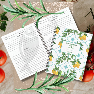 Moderne Italiaanse Tegel Lemon Family Recipe Book Notitieboek