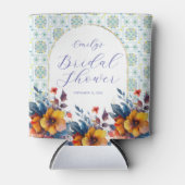 Moderne Italiaanse Tegels Blauwe Bloem Koeler (Voorkant)