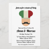 Moderne Italiaanse uitnodiging voor het diner (Voorkant / Achterkant)