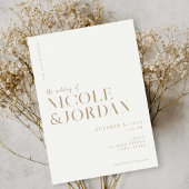 Moderne ivoire Tan Simple Chic Faire-part de maria