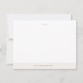 Moderne ivoor beige monogram briefpapier kaart (Voorkant)