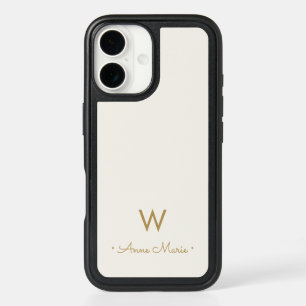 Moderne Ivoor Gouden Script Monogram