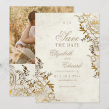 Moderne Ivoorkleur & Goud ⎮Roos Elegante Trouw
