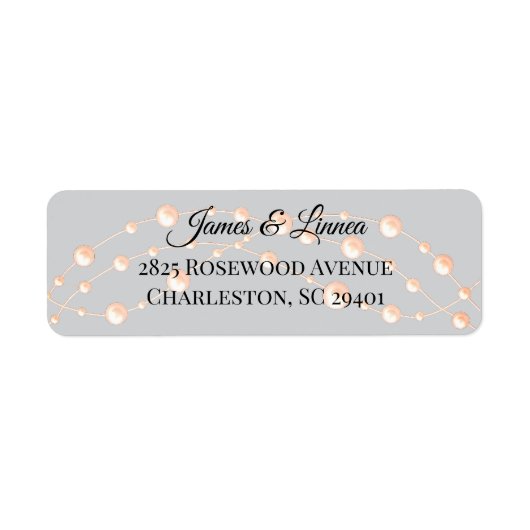 Moderne Ivoren Blush Romantische Parel Neutrale Hu Etiket (Voorkant)