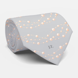 Moderne Ivoren Blush Romantische Parel Neutrale Hu Stropdas