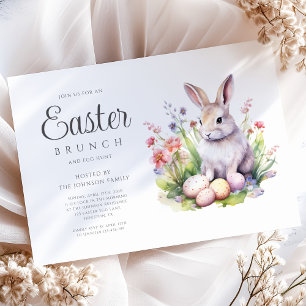 Moderne jacht op konijnen eitjes en Pasen brunch Kaart
