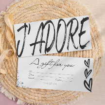 Moderne j'adore zwart-wit cadeaubon