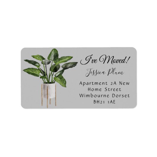 Moderne j'ai déménagé Étiquette de adresse (Devant)