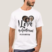 Moderne J'aime ma petite amie | T-shirt photo coeu (Devant)