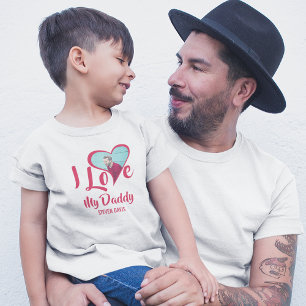 Moderne J'aime mon papa   T-Shirt photo de cœur