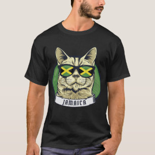 Moderne Jamaica Cool Cat in een bril T-shirt