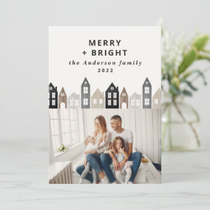 Moderne Japanse Kerstmis Scandinavische huizen 1 f Feestdagenkaart