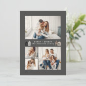 Moderne Japanse Kerstmis Scandinavische huizen Feestdagenkaart (Staand voorkant)