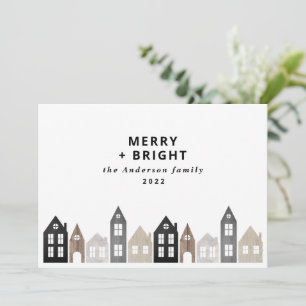 Moderne Japanse Kerstmis Scandinavische huizen sti Feestdagenkaart