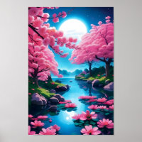 Moderne Japanse Tuin Kersenbloesem Kunst