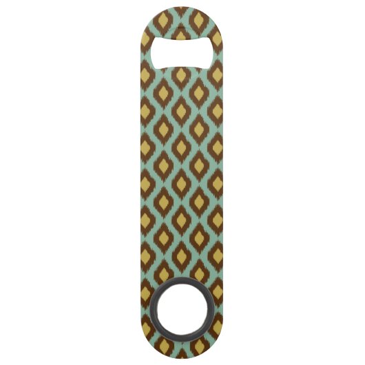 Moderne jaune bleu d'ikat tribal moderne (Devant)