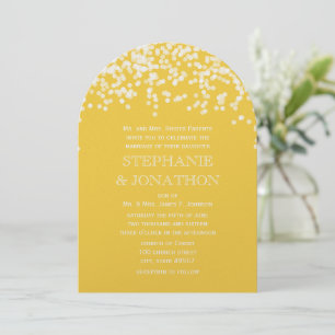 Moderne Jaune Chute Pétales Invitations de mariage