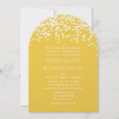Moderne Jaune Chute Pétales Invitations de mariage (Devant)