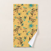 Moderne jaune noir turquoise du milieu du XXe sièc (Serviette à main)