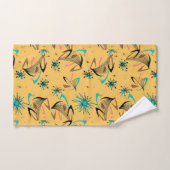 Moderne jaune noir turquoise du milieu du XXe sièc (Serviette à main)