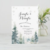 Moderne Jingle & Mingle Winter Party uitnodiging (Staand voorkant)