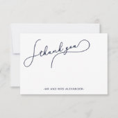 Moderne Joli Script Bleu et Faux Or Merci (Devant)