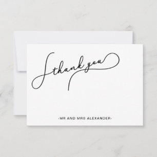 Moderne Joli Script Merci noir et blanc