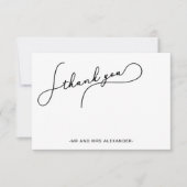 Moderne joli script Merci noir et blanc (Devant)